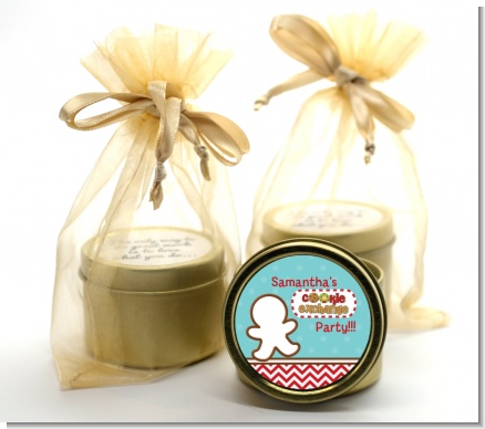 Cookie Exchange - Christmas Gold Tin Candle Favors