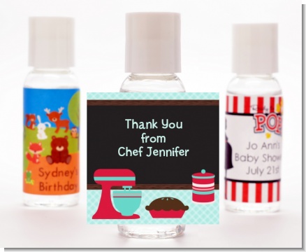 Cooking Class - Personalized Birthday Party Hand Sanitizers Favors