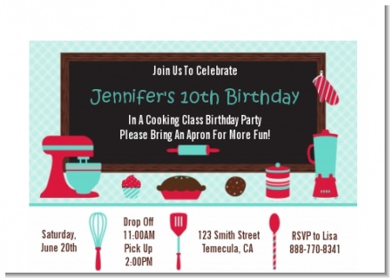 Cooking Class - Birthday Party Petite Invitations