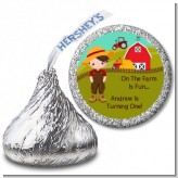 Country Boy On The Farm - Hershey Kiss Birthday Party Sticker Labels