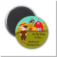 Country Boy On The Farm - Personalized Birthday Party Magnet Favors