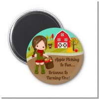 Country Girl Apple Picking - Personalized Birthday Party Magnet Favors