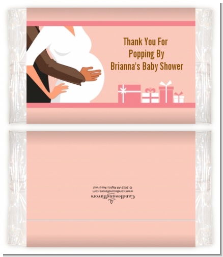 Couple Expecting Girl - Personalized Popcorn Wrapper Baby Shower Favors