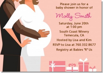 Couple Expecting Girl - Baby Shower Invitations