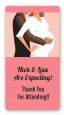 Couple Expecting Girl - Custom Rectangle Baby Shower Sticker/Labels thumbnail