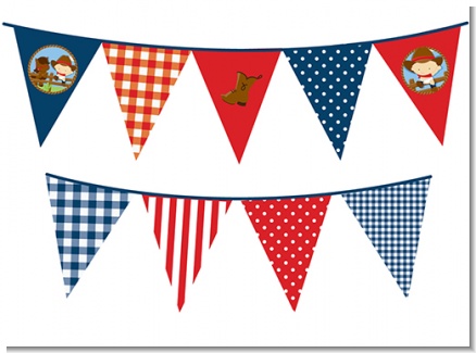 Little Cowboy - Baby Shower Themed Pennant Set