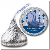 Cowboy Western - Hershey Kiss Birthday Party Sticker Labels