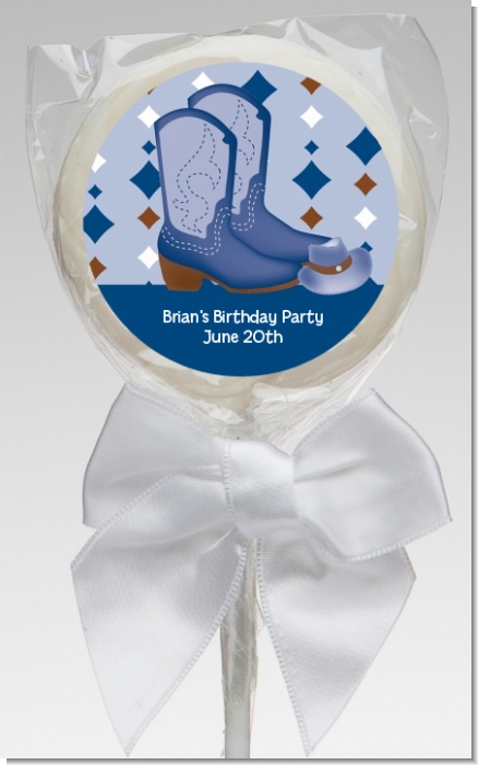 Cowboy Western - Personalized Birthday Party Lollipop Favors