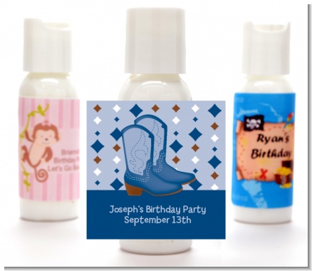 Cowboy Western - Personalized Birthday Party Lotion Favors