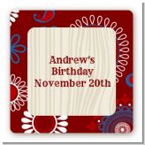 Cowboy Rider - Square Personalized Birthday Party Sticker Labels