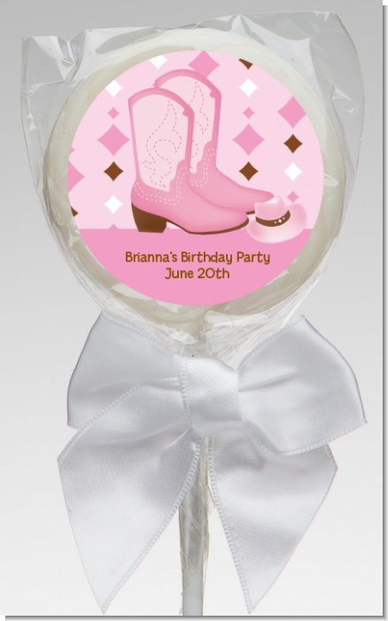 Cowgirl Western - Personalized Birthday Party Lollipop Favors