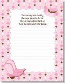 Cowgirl Western - Baby Shower Notes of Advice
