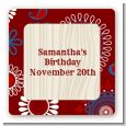 Cowgirl Rider - Square Personalized Birthday Party Sticker Labels thumbnail