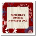 Cowgirl Rider - Square Personalized Birthday Party Sticker Labels thumbnail