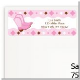 Cowgirl Western - Birthday Party Return Address Labels