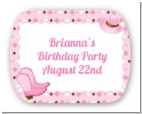 Cowgirl Western - Personalized Birthday Party Rounded Corner Stickers