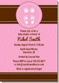Baby Feet Pitter Patter Pink - Baby Shower Invitations