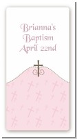 Cross Pink - Custom Rectangle Baptism / Christening Sticker/Labels