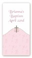 Cross Pink - Custom Rectangle Baptism / Christening Sticker/Labels thumbnail
