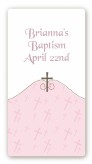 Cross Pink - Custom Rectangle Baptism / Christening Sticker/Labels