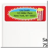 Circus Popcorn - Birthday Party Return Address Labels