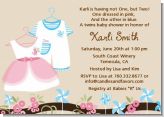 Twin Little Outfits 1 Boy and 1 Girl - Baby Shower Invitations