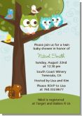 Owl - Look Whooo's Having Twin Boys - Baby Shower Invitations