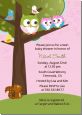 Owl - Look Whooo's Having Twin Girls - Baby Shower Invitations thumbnail