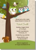 Owl - Look Whooo's Having Twins - Baby Shower Invitations