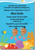Under the Sea African American Baby Girl Twins Snorkeling - Baby Shower Invitations