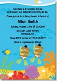 Under the Sea African American Baby Twins Snorkeling - Baby Shower Invitations