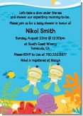 Under the Sea Asian Baby Twins Snorkeling - Baby Shower Invitations