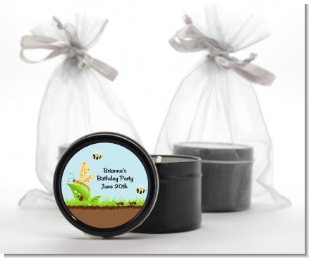 Critters Bugs & Insects - Baby Shower Black Candle Tin Favors