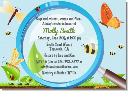Critters Bugs & Insects - Baby Shower Invitations