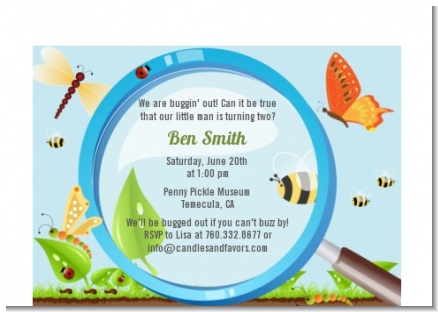 Critters Bugs & Insects - Birthday Party Petite Invitations