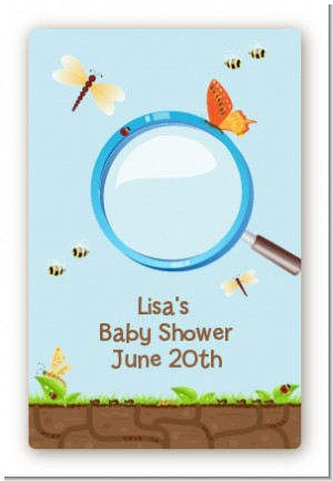 Critters Bugs & Insects - Custom Large Rectangle Baby Shower Sticker/Labels