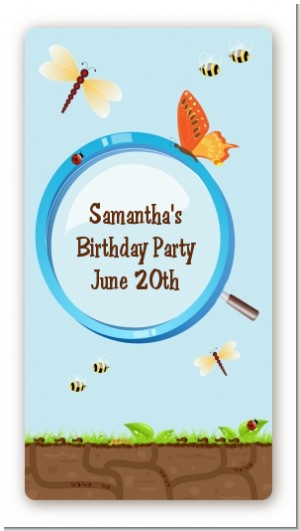 Critters Bugs & Insects - Custom Rectangle Birthday Party Sticker/Labels