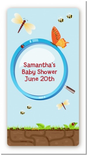 Critters Bugs & Insects - Custom Rectangle Baby Shower Sticker/Labels
