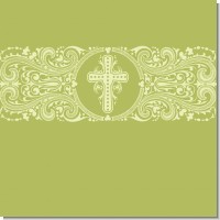 Cross Sage Green Baptism Theme