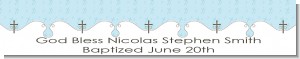 Cross Blue - Personalized Baptism / Christening Banners