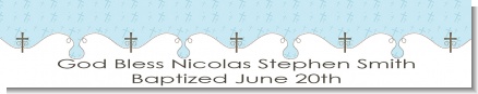 Cross Blue - Personalized Baptism / Christening Banners
