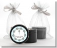 Cross Blue & Brown - Baptism / Christening Black Candle Tin Favors thumbnail