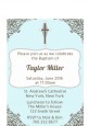 Cross Blue & Brown - Baptism / Christening Petite Invitations thumbnail