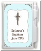 Cross Blue & Brown - Baptism / Christening Personalized Notebook Favor