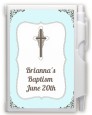Cross Blue & Brown - Baptism / Christening Personalized Notebook Favor thumbnail