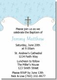 Cross Blue - Baptism / Christening Invitations