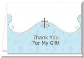 Cross Blue - Baptism / Christening Thank You Cards