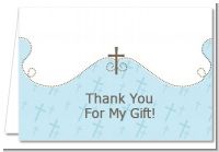 Cross Blue - Baptism / Christening Thank You Cards