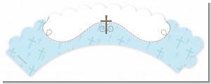Cross Blue - Baptism / Christening Cupcake Wrappers