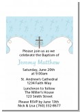 Cross Blue - Baptism / Christening Petite Invitations